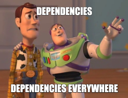dependencies, dependencies everywhere meme