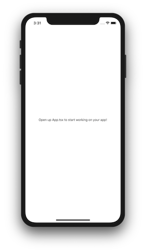 default React Native app screen